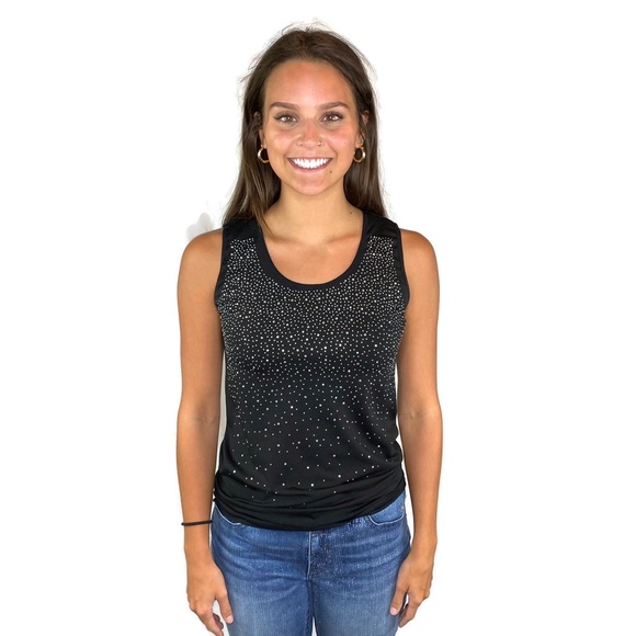 LC Couture Black Rhinestone Tank Medium Good Condition - Picture 7 of 9